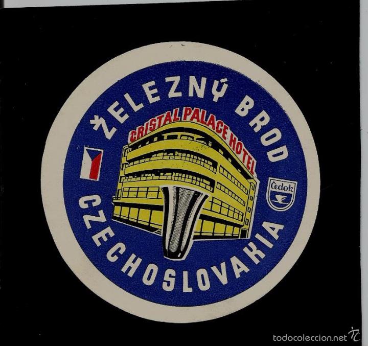 Etiquetas antiguas: ETIQUETA DE HOTEL - CRISTAL PALACE HOTEL - ZELEZNY BROD - CHECOSLOVAQUIA