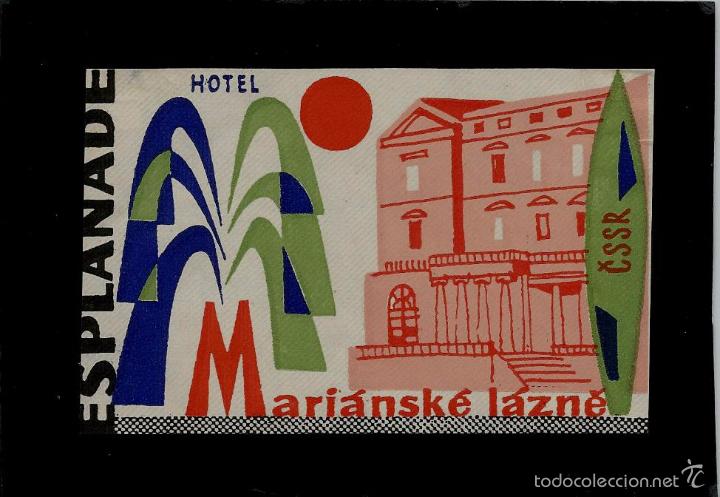 Etiquetas antiguas: ETIQUETA DE HOTEL -  HOTEL ESPLANADE - MARIANSKE LAZNE - CHECOSLOVAQUIA