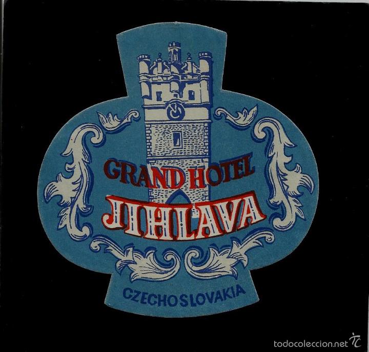 Etiquetas antiguas: ETIQUETA DE HOTEL -  GRAN HOTEL JIHLAVA   - CHECOSLOVAQUIA