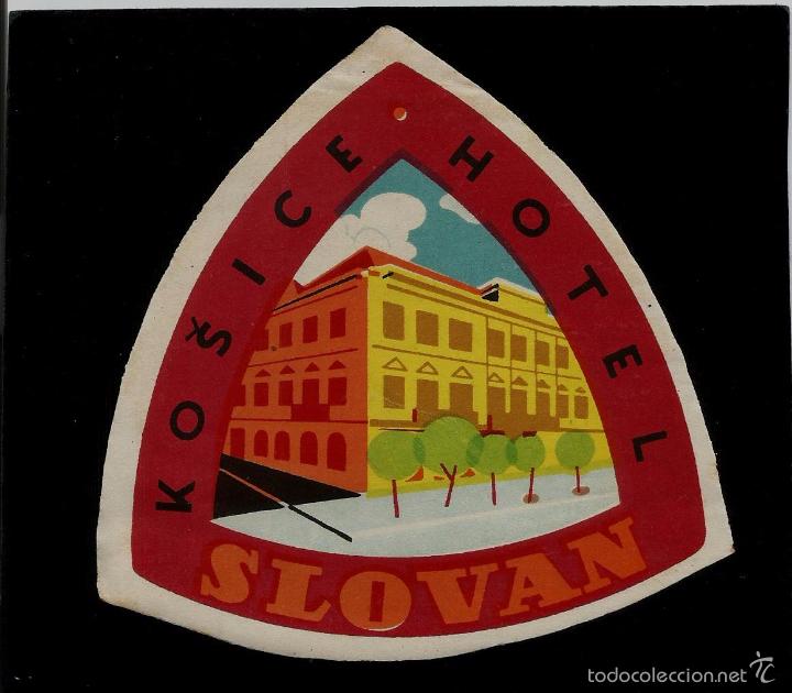 Etiquetas antiguas: ETIQUETA DE HOTEL - HOTEL SLOVAN - KOSICE - CHECOSLOVAQUIA