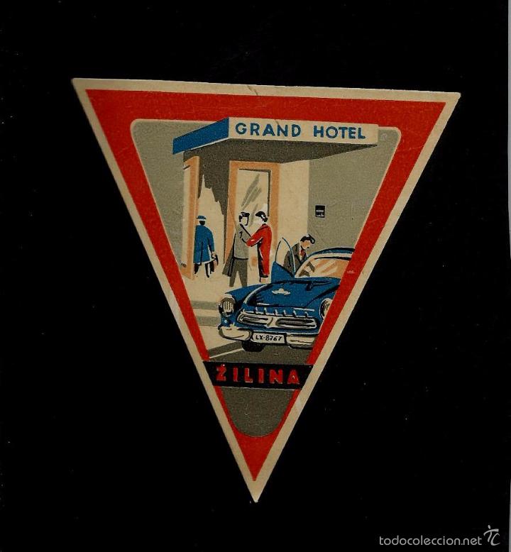 Etiquetas antiguas: ETIQUETA DE HOTEL -  GRAND HOTEL  - ZILINA - CHECOSLOVAQUIA