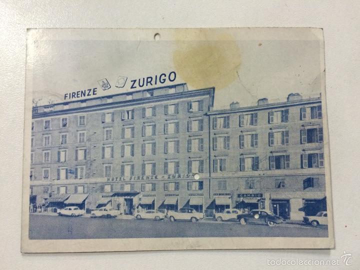 Etiquetas antiguas: ETIQUETA HOTEL FIRENZE ZURIGO, GENOVA ITALIA, LUGGAGE LABEL, MEDIDAS 12 X 8,8 CM.