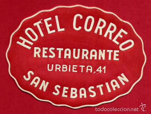 Etiquetas antiguas: ETIQUETA HOTEL , HOTEL CORREO SAN SEBASTIAN , ANTIGUA , ORIGINAL , EH157B