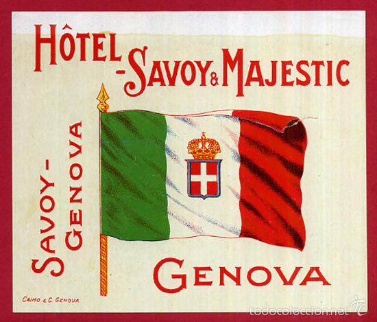 Etiquetas antiguas: ETIQUETA HOTEL , HOTEL SAVOY MAJESTIC , GENOVA , ITALIA , GRANDE ,ANTIGUA , ORIGINAL , EH184