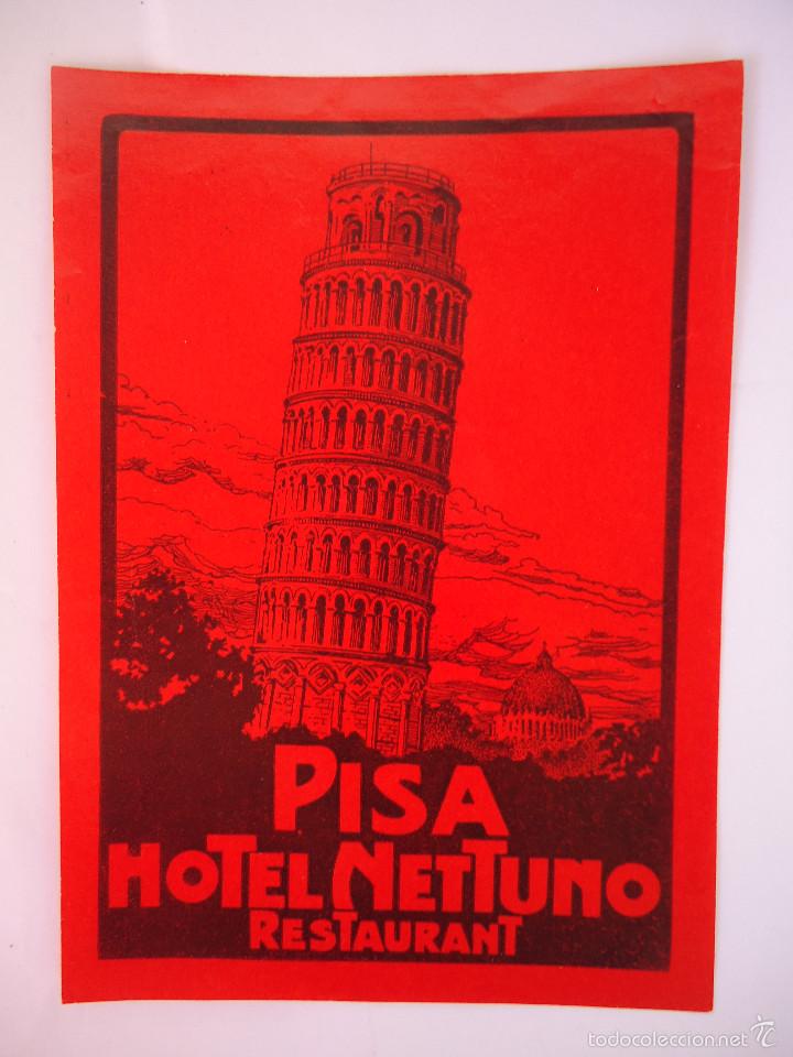 Etiquetas antiguas: ETIQUETA HOTEL NETTUNO DE PISA
