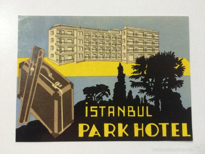 Etiquetas antiguas: ETIQUETA PARK HOTEL ISTANBUL, TURQUIA, LUGGAGE LABEL.
