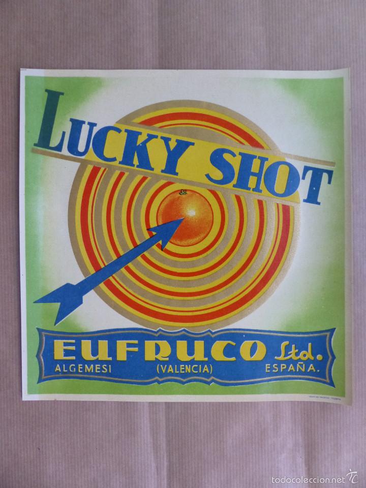 &Eacute;tiquettes anciennes: 15 ANTIGUAS ETIQUETAS DE NARANJAS - LUCKY SHOT EUFRUCO LTD. - ALGEMESI, VALENCIA