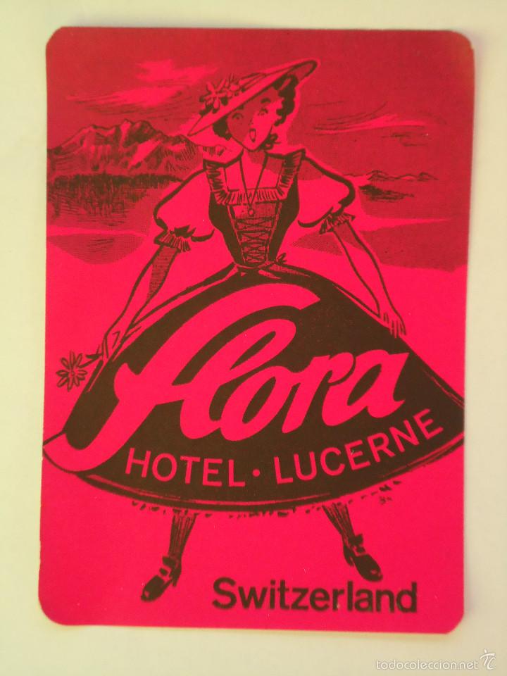 Etiquetas antiguas: ETIQUETA DE HOTEL FLORA DE LUCERNE ( SUIZA )