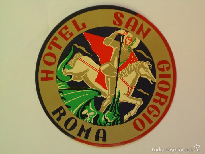 Etiquetas antiguas: ETIQUETA DE HOTEL SAN GIORGIO DE ROMA. TAMA&Ntilde;O GRANDE