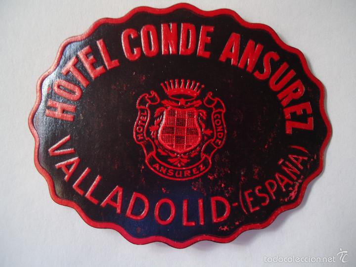 Etiquetas antiguas: ETIQUETA DE HOTEL CONDE DE ANSUREZ DE VALLADOLID-2