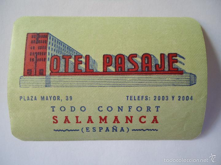 Etiquetas antiguas: ETIQUETA DE HOTEL PASAJE DE SALAMANCA