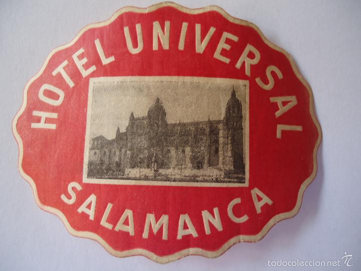 Etiquetas antiguas: ETIQUETA DE HOTEL UNIVERSAL DE SALAMANCA.