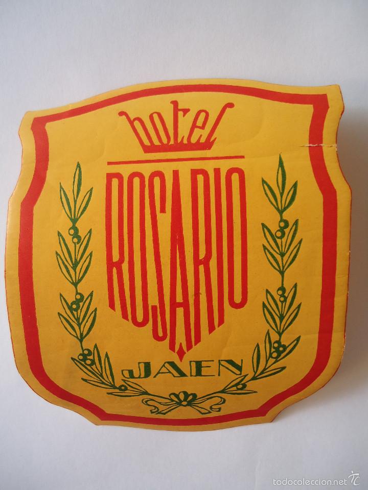 Etiquetas antiguas: ETIQUETA DE HOTEL ROSARIO DE JAEN