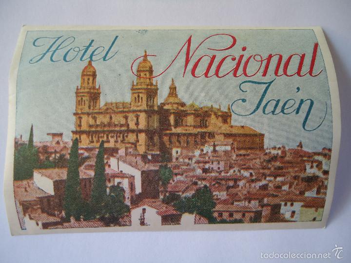 Etiquetas antiguas: ETIQUETA DE HOTEL NACIONAL DE JAEN