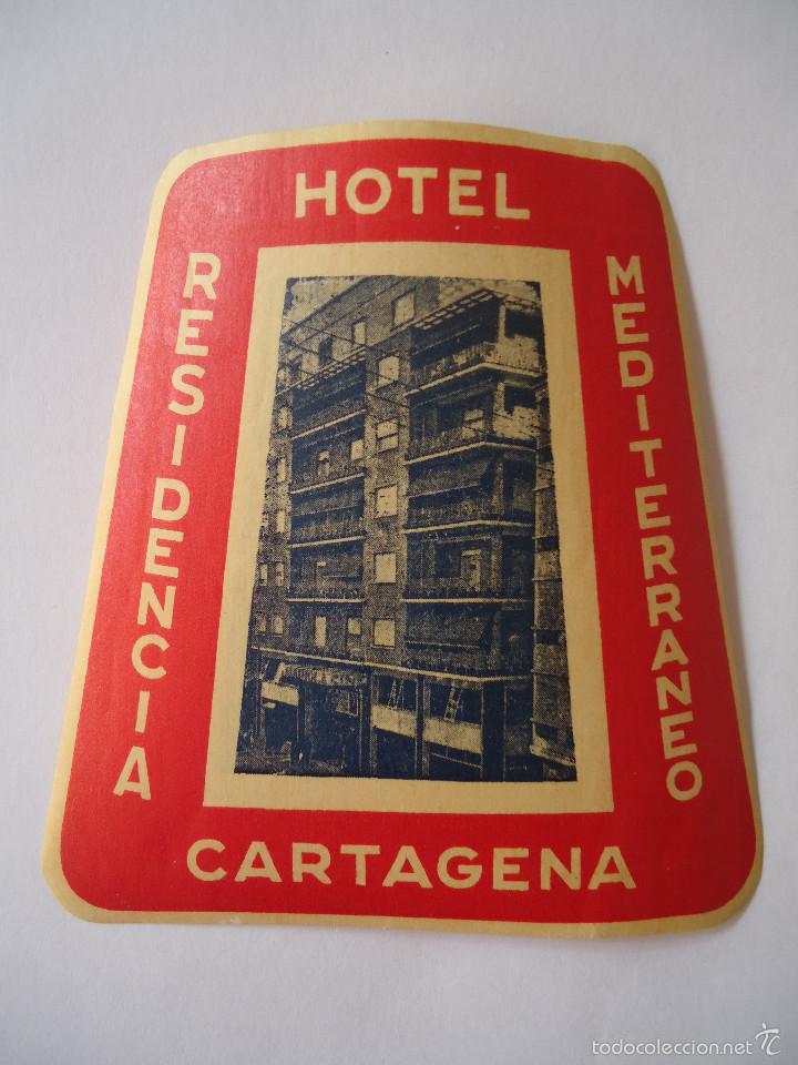 Etiquetas antiguas: ETIQUETA DE HOTEL MEDITERRANEO DE CARTAGENA ( MURCIA )