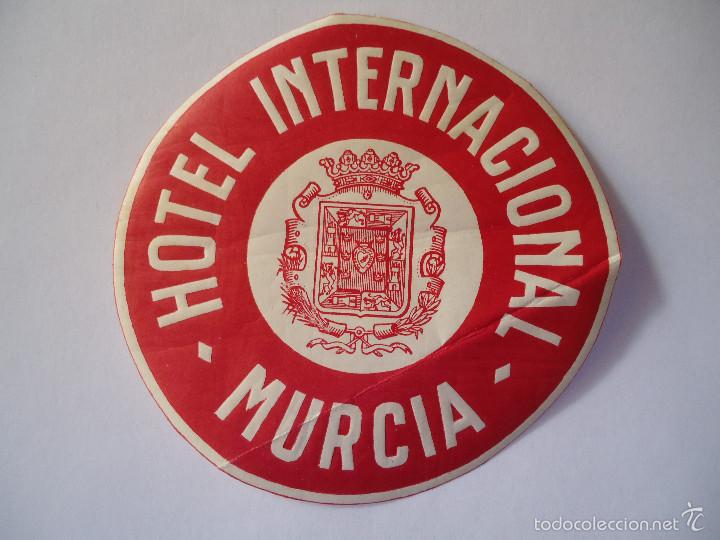 Etiquetas antiguas: ETIQUETA DE HOTEL INTERNACIONAL DE MURCIA
