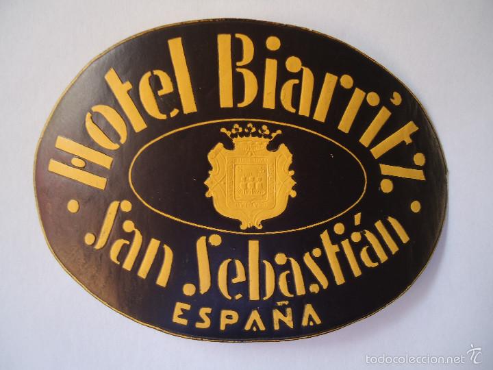 Etiquetas antiguas: ETIQUETA DE HOTEL BIARRITZ DE SAN SEBASTIAN