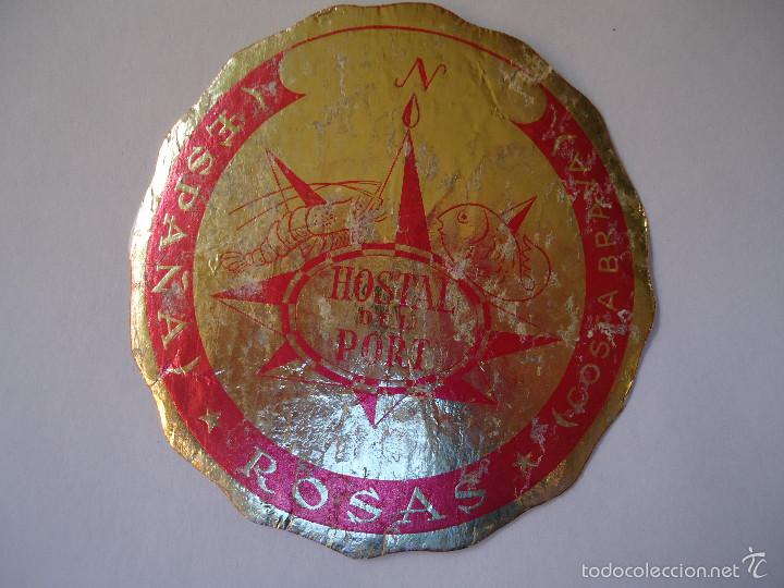 Etiquetas antiguas: ETIQUETA DE HOTEL HOSTAL DEL PORT DE ROSAS ( COSTA BRAVA )