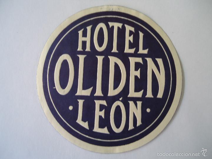 Etiquetas antiguas: ETIQUETA DE HOTEL OLIDEN DE LEON