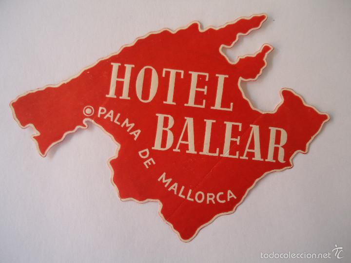 Etiquetas antiguas: ETIQUETA DE HOTEL BALEAR DE PALMA DE MALLORCA