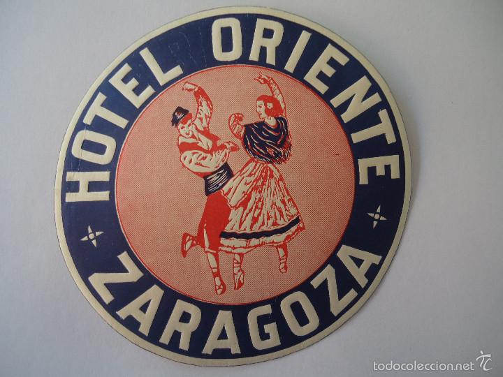 Etiquetas antiguas: ETIQUETA DE HOTEL ORIENTE DE ZARAGOZA
