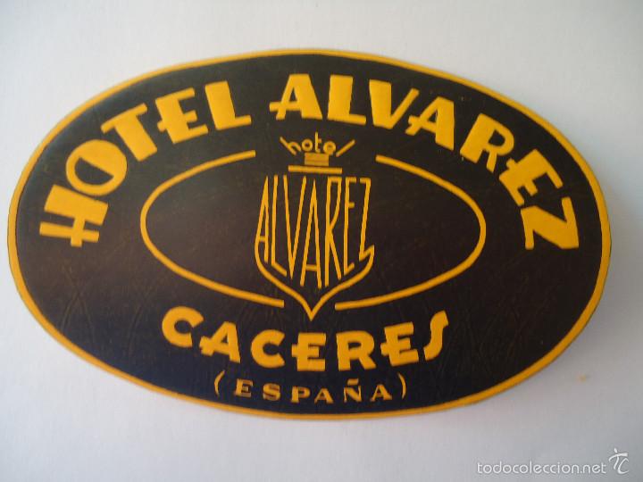 Etiquetas antiguas: ETIQUETA DE HOTEL ALVAREZ DE CACERES. ELIPSE