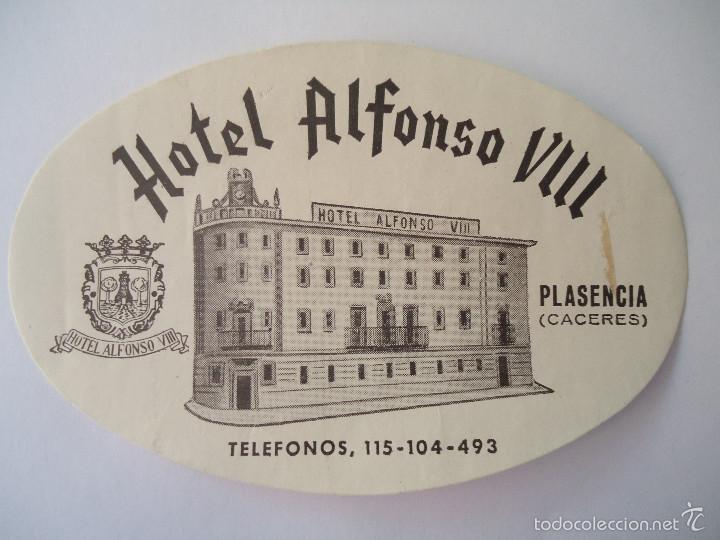 Etiquetas antiguas: ETIQUETA DE HOTEL ALFONSO VIII DE PLASENCIA ( CACERES )