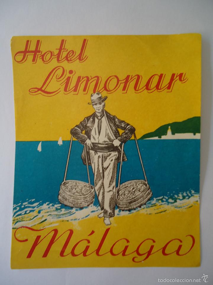 Etiquetas antiguas: ETIQUETA DE HOTEL LIMONAR DE MALAGA