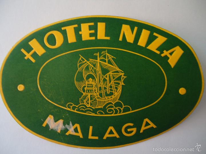 Etiquetas antiguas: ETIQUETA DE HOTEL NIZA DE MALAGA