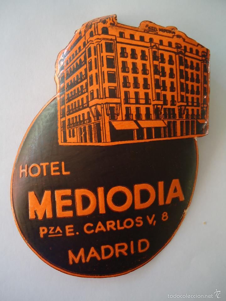 Etiquetas antiguas: ETIQUETA DE HOTEL MEDIODIA DE MADRID