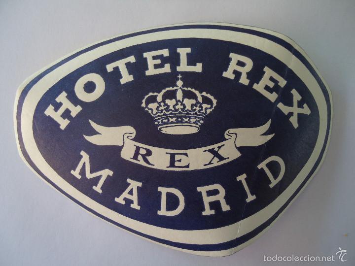 Etiquetas antiguas: ETIQUETA DE HOTEL REX DE MADRID