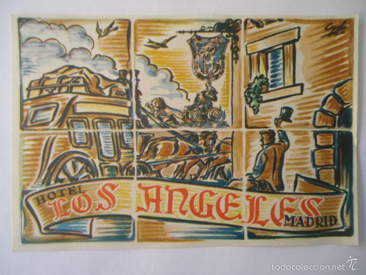 Etiquetas antiguas: ETIQUETA DE HOTEL LOS ANGELES DE MADRID