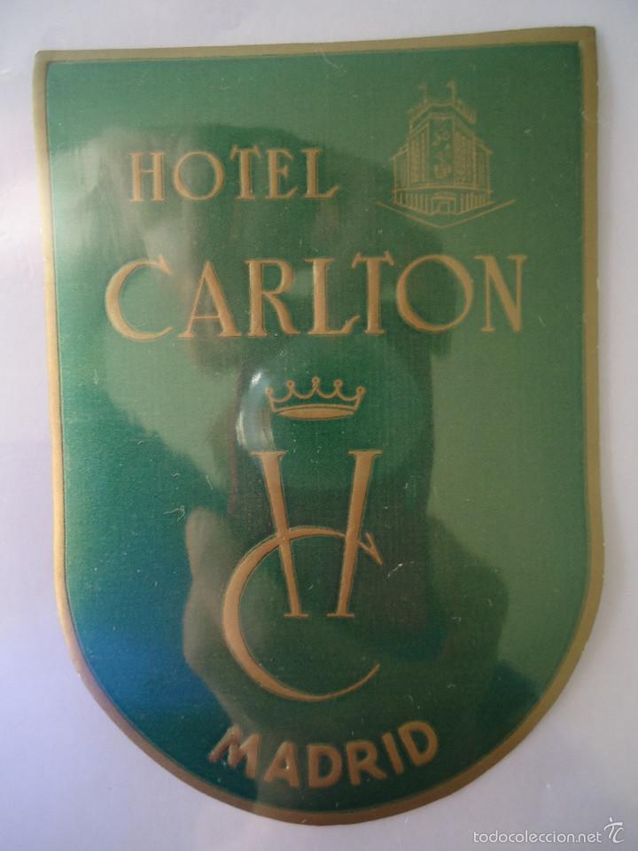 Etiquetas antiguas: ETIQUETA DE HOTEL CARLTON DE MADRID