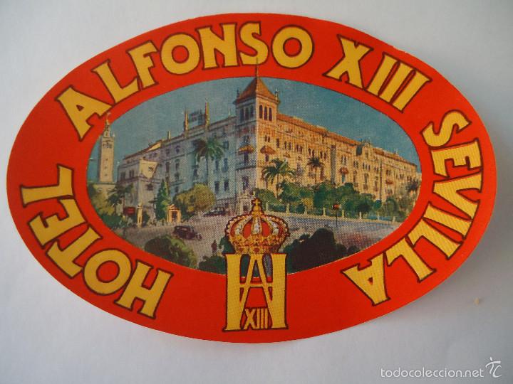 Etiquetas antiguas: ETIQUETA DE HOTEL ALFONSO XIII DE SEVILLA. PEQUE&Ntilde;O 10,5 X 7,5 CTMS