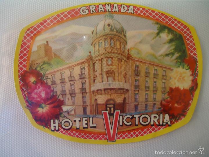 Etiquetas antiguas: ETIQUETA DE HOTEL VICTORIA DE GRANADA