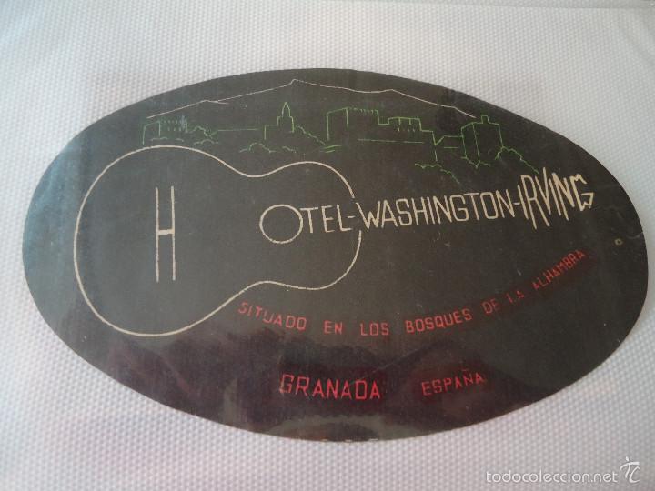 Etiquetas antiguas: ETIQUETA DE HOTEL WASHINGTON IRVING DE GRANADA