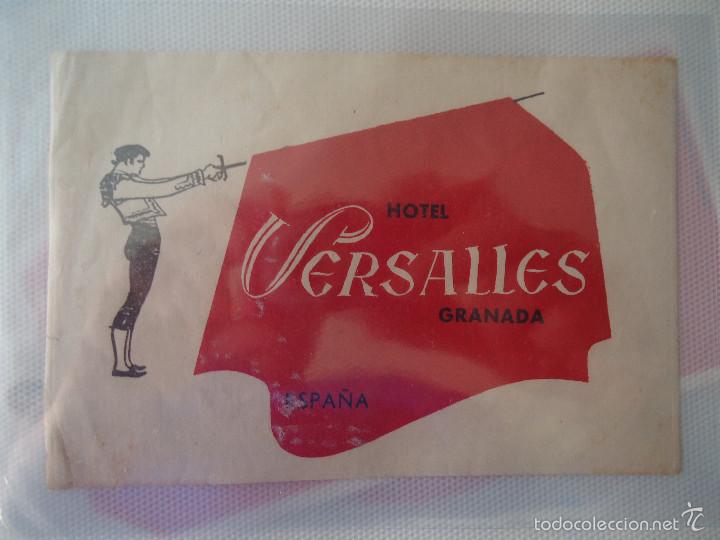 Etiquetas antiguas: ETIQUETA DE HOTEL VERSALLES DE GRANADA
