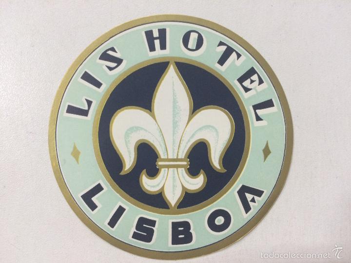 Etiquetas antiguas: ANTIGUA ETIQUETA LIS HOTEL, LISBOA, PORTUGAL, LUGGAGE LABEL, MEDIDAS 9 CM DE DIAMETRO.
