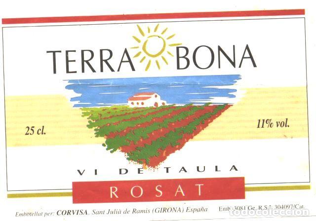 Etiquetas antiguas: TERRA BONA - VI DE TAULA ROSAT - CORVISA - Foto 1