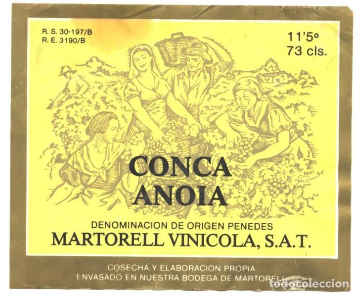 Etiquetas antiguas: CONCA ANOIA -MARTORELL VIN&Iacute;COLA. S.A.T. - Foto 1