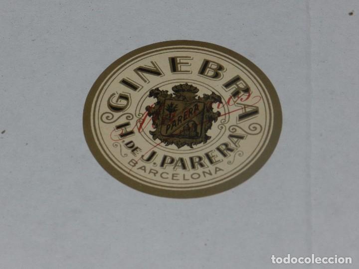 Etiquetas antiguas: ETIQUETA GINEBRA H DE PARERA , BARCELONA