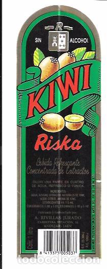Old Labels: ETIQUETA DE LICOR DE KIWI. A. RIVILLAS JURADO. ANDUJAR. JAEN.