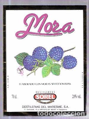 Old Labels: ETIQUETA DE MORA. SOREL. DESTILERIAS DEL MARESME. ARENYS DE MUNT. BARCELONA
