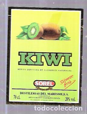 Old Labels: ETIQUETA DE KIWI. SOREL. DESTILERIAS DEL MARESME. ARENYS DE MUNT. BARCELONA