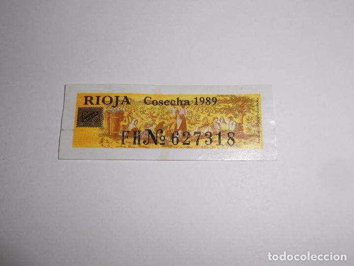 Etiquetas antiguas: ETIQUETA CERTIFICACION DE BOTELLA VINO COSECHA 1989. DOC RIOJA. TDKP8