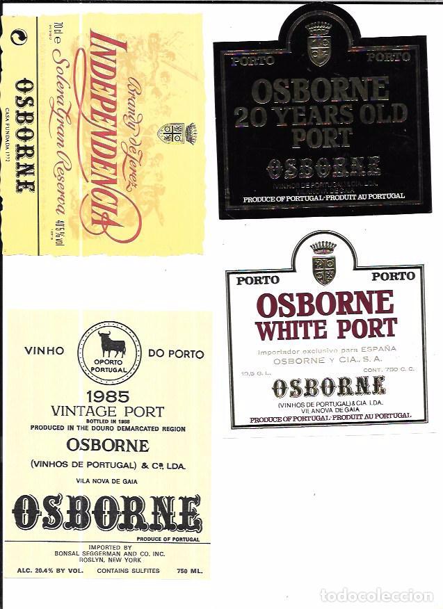 Old Labels: LOTE DE 20 ETIQUETAS DE OSBORNE VARIADAS.