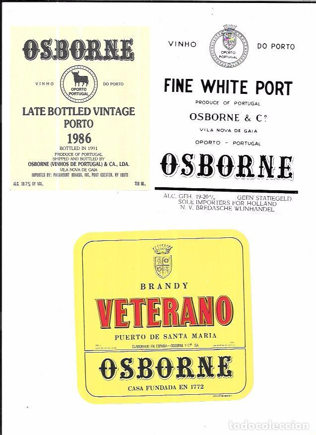 Etiquetas antiguas: LOTE DE 20 ETIQUETAS DE OSBORNE VARIADAS. - Foto 2