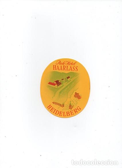 Etiquetas antiguas: ETIQUETA PUBLICITADARIA - PEGATINA PARA MALETA DE VIAJE - PARK HOTEL HAARLASS - HEIDELBERG