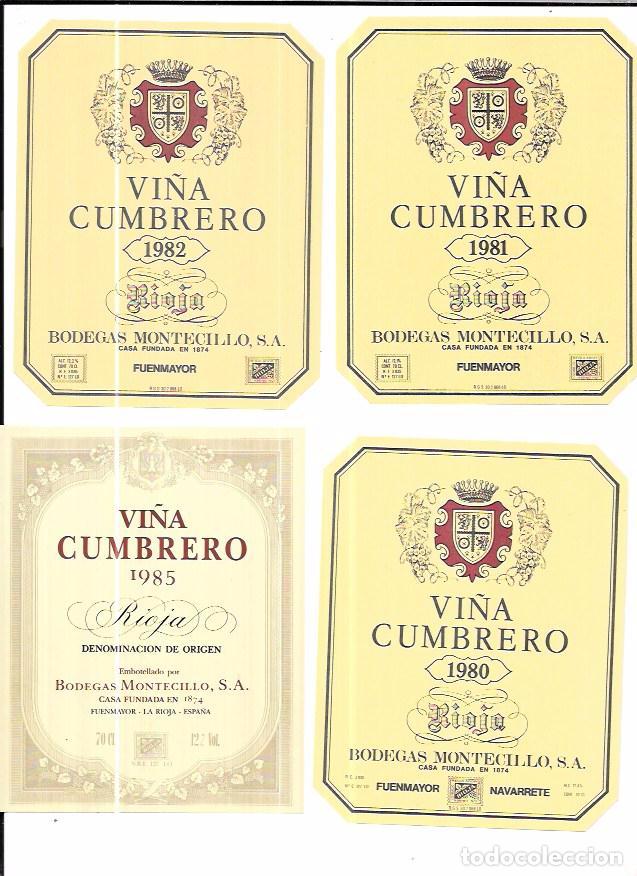 Etiquetas antiguas: LOTE DE 20 ETIQUETAS DIFERENTES DE BODEGAS MONTECILLO. - Foto 5
