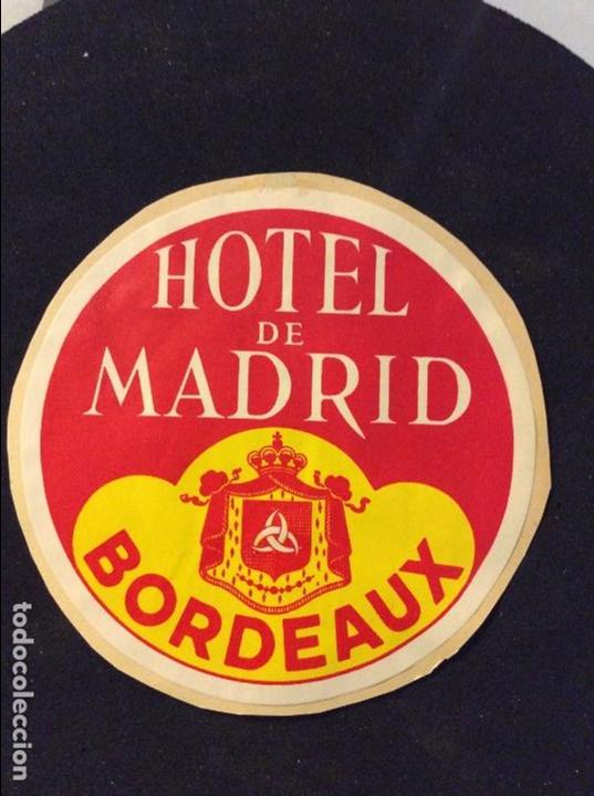 Etiquetas antiguas: Etiqueta Hotel de Madrid